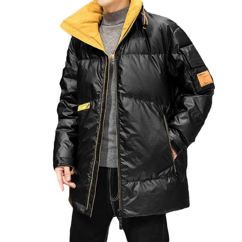 冬季新款潮牌亮色中长款立领羽绒服男士宽松外套A438-2727,男装羽绒服,电商A438
