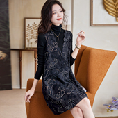 宝诗黎V领亮片提花背心裙2026早春气质韩系时尚 百搭休闲连衣裙