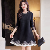 宝诗黎钉钻蕾丝拼接背心裙2026春季 气质简约韩系老钱风时尚 连衣裙