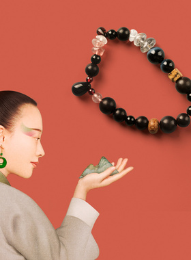 宫之词 虎眼黑曜石草莓晶紫牙乌原创设计个性小众手饰水晶手串女