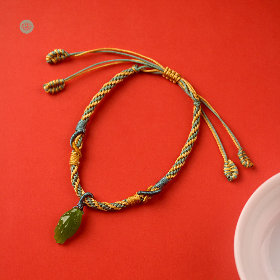 梅朵文创 天然和田碧玉佛手古典国风珠宝女本命年手绳手饰礼物,珠宝/钻石/翡翠,手饰,淘宝优惠券,粉丝福利购,淘宝优惠卷