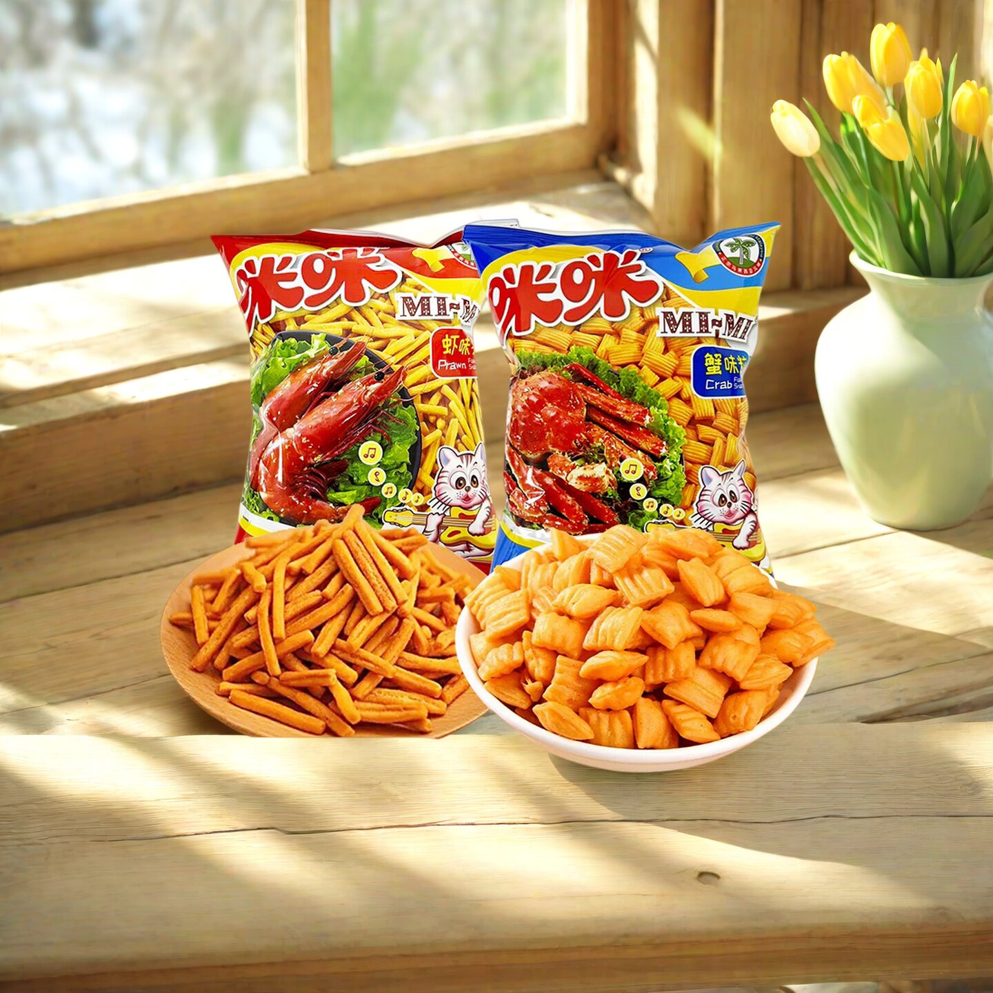 正宗马来西亚风味咪咪虾味条蟹味粒90g克大包装童年怀旧零食小吃