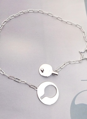 银饰日韩925足银乒乓球时尚定制吊坠小清新时尚简约手链