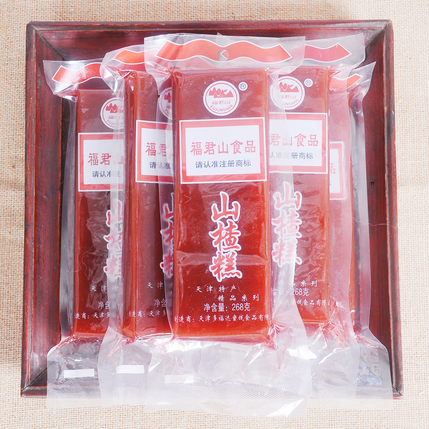 福君山大块山楂糕268g 天津特产果脯蜜饯酸甜休闲小零食果干软糕