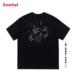 正肩女t恤黑色微胖显瘦短袖ins潮高中生宽松纯棉设计感小众上衣夏