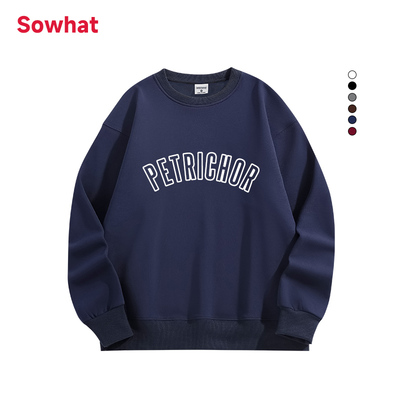 藏青色无帽卫衣秋冬纯棉情侣装