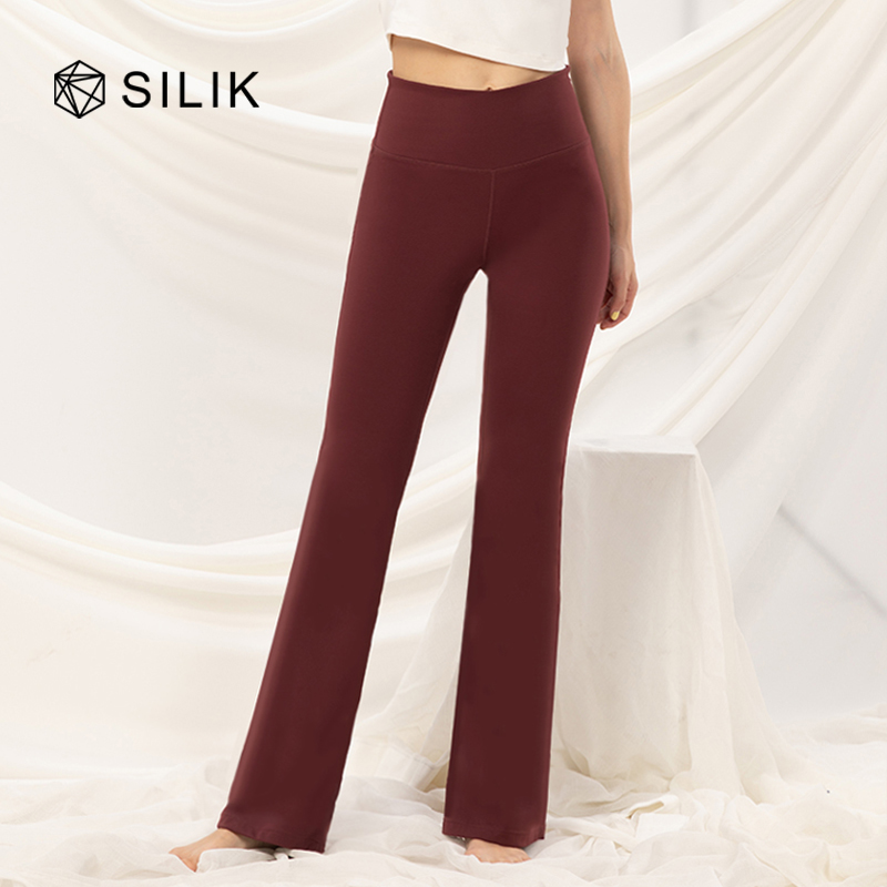 SILIK斯力克瑜伽裤女运动透气健身阔腿裤紧身提臀时尚高腰喇叭裤