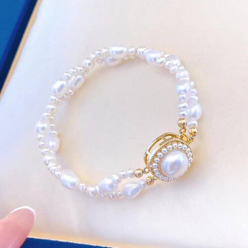 手链淡水9–10珍珠编制珠宝手链复古珍珠法式3-6mm珍珠天然手饰