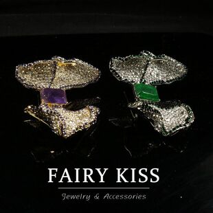 中古新款重工时尚密镶满钻蝴蝶结胸针精致大气合金胸饰大衣配饰