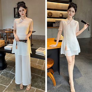 新款女职业装上班气质工作服采耳短袖旗袍按摩高端娱乐场所美容院