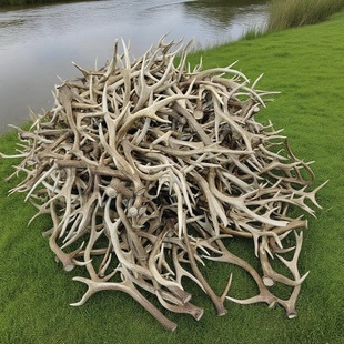 正宗真梅花鹿鹿角单支熬胶原料入药打粉适用书房桌面摆件抄网角