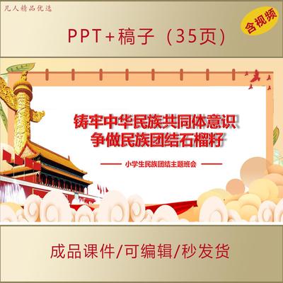 铸牢中华民族共同体意识PPT课件争做民族团结石榴籽学生思政AL084