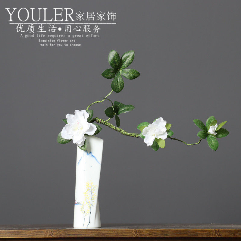 中式禅意仿真花杜鹃花假花书卷陶瓷花瓶套装书房茶几摆件插花装饰,家居饰品,仿真花/假花,淘宝优惠券,粉丝福利购,淘宝优惠卷