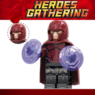 超级英雄X战警拼装男孩第三方组装TV-1064万磁王积木人仔拼装玩具