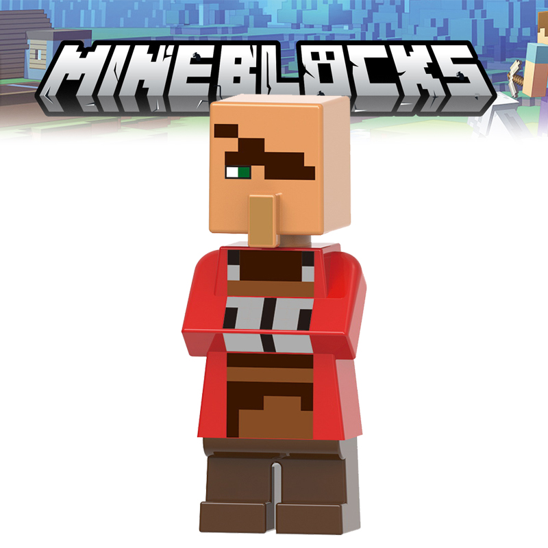 我的世界G0080海盗村民男孩第三方人仔益智模型拼装积木玩具