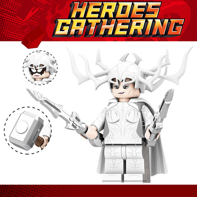 漫威复仇者联盟TV1074海拉死亡女神第三方儿童拼装积木人仔玩具