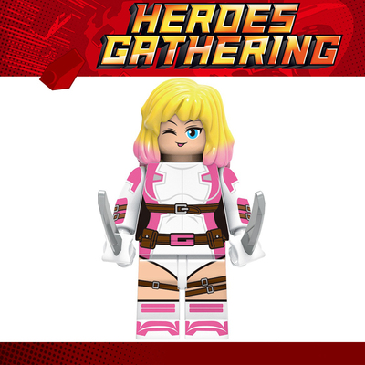 超级英雄死侍2漫威X战警1618格温侍第三方积木人仔儿童拼装玩具