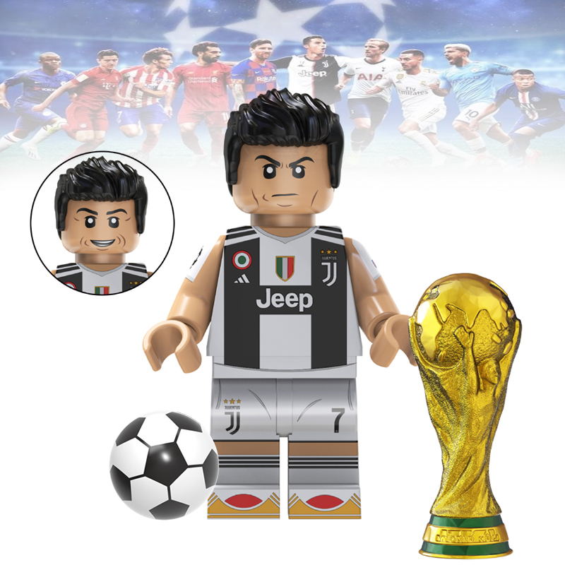 世界杯TV7033罗纳尔多C罗足球明星第三方人仔拼装积木玩具TV7033