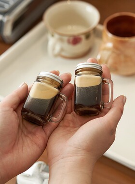 咖啡冷萃分装杯子便携玻璃杯密封瓶小号迷你空瓶外带小众爆款日式