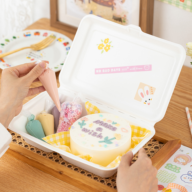 diy打包盒蛋糕便当三明治包装盒