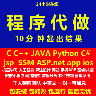 java代码编写c语言python代编程接单c++程序代做软件安卓开发定制