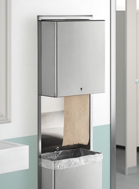 Bobrick宝瑞科B-39747不锈钢自动感应纸巾分配器垃圾桶组合柜卷纸