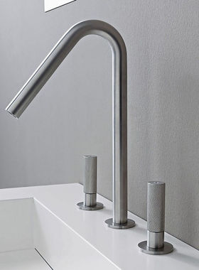 Rubinetterie水龙头不锈钢台盆水龙头落地式浴缸龙头三孔双把单孔