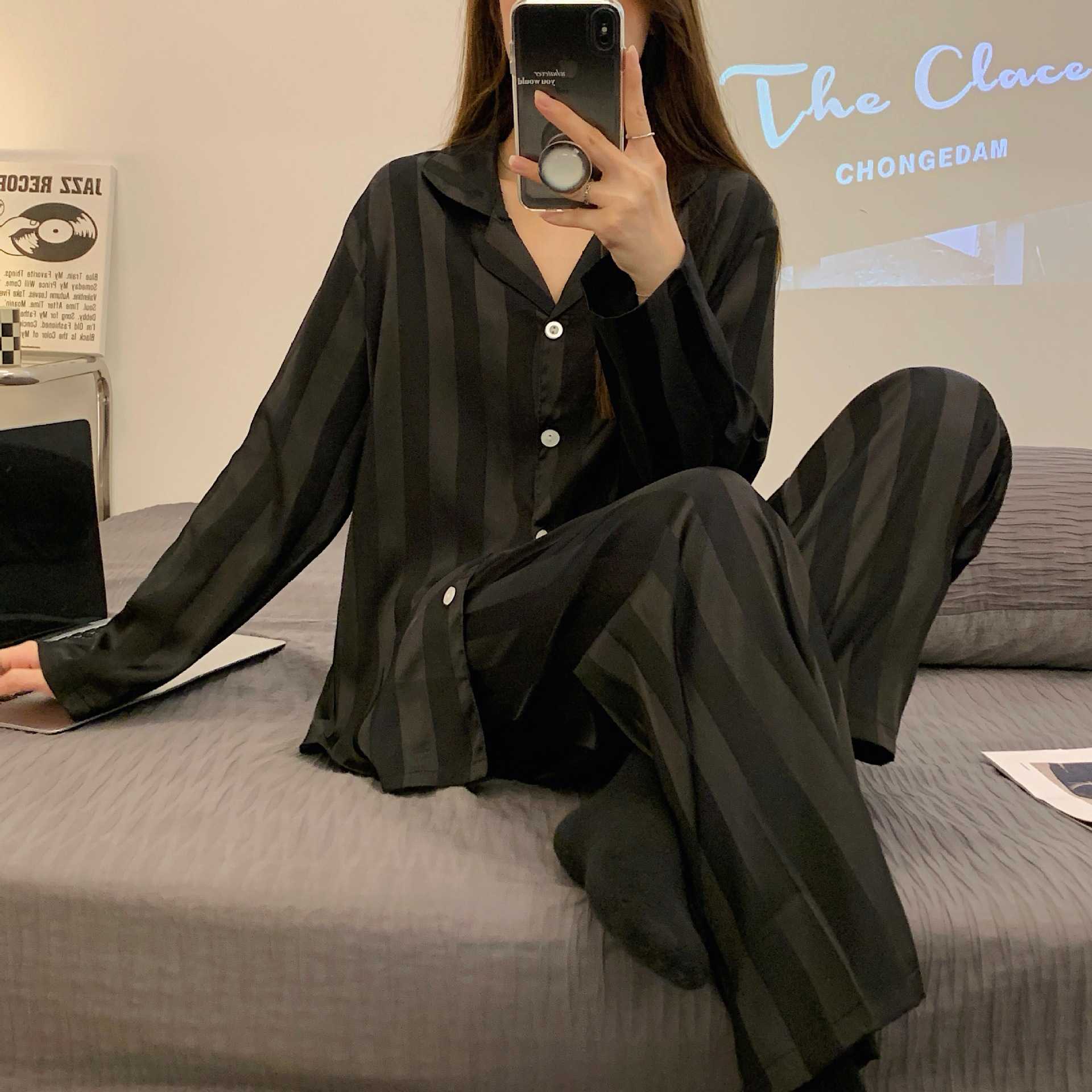 冰丝提花睡衣女2025年夏季薄款短袖夏天仿真丝ins风家居服pajamas