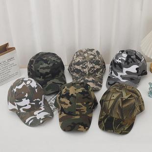 迷彩帽子嘻哈帽光板韩版男女棒球帽情侣帽户外军训鸭舌帽街头棒