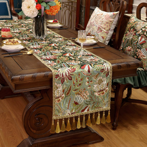 天使雅儿桌旗盖巾精织刺绣轻奢