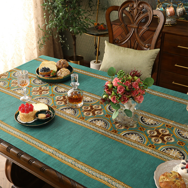 餐桌布桌旗盖巾茶几布台布艺美式欧式法式刺绣花轻奢样板房设计