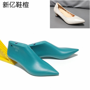 内销女款小单鞋楦头跟高4CM松紧口不掉脚真皮尖头浅口鞋楦头W861