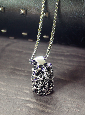 复古骷髅钛钢项链欧美男女款吊坠