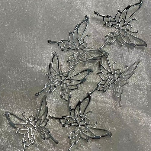 新款立体Kc银色长尾翼蝴蝶