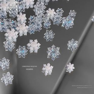 小雪花实白透色配件奶油diy饰品手工氛围感小雪花冬季圣诞节配饰