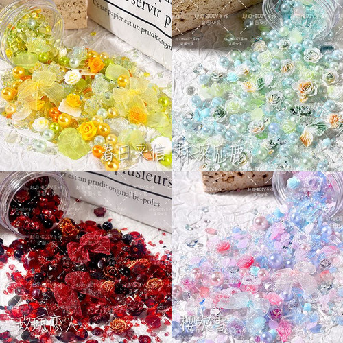 爆款高品超仙气卡砖DIY材料不规则晶透碎石穿戴美甲珍珠饰品配件