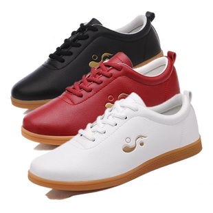 武乐太极鞋女真皮牛筋底春秋武术八段锦练功鞋男太极拳运动训练鞋