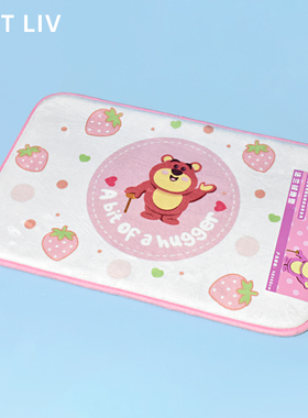 LATT LIV生活无忧草莓熊法兰绒地垫卡通卧室居家门吸水防滑脚垫子