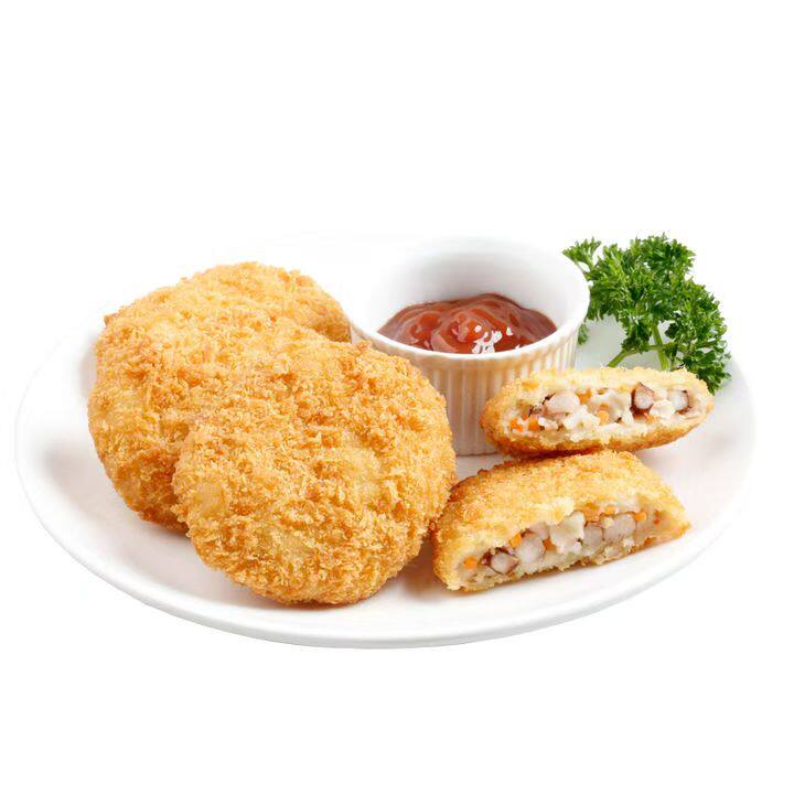 海鲜鱿鱼饼亚洲渔港美式汉堡炸鸡1盒20片50克