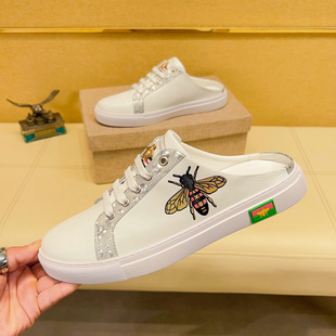 时尚 小蜜蜂男鞋 经典 夏 男士 休闲一脚蹬外穿拖鞋 简约包头半拖鞋 26款