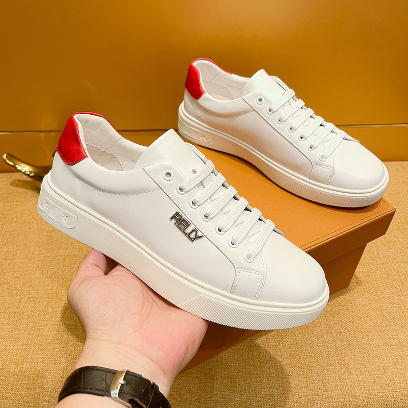 国际奢侈品红棕尾厚底板鞋男欧货高端经典超火潮流百搭真皮小白鞋