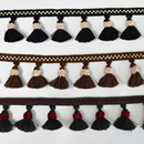 天河花边小红书零剪窗帘安哥拉红色流苏棉质布艺海宁样品拼接侧边