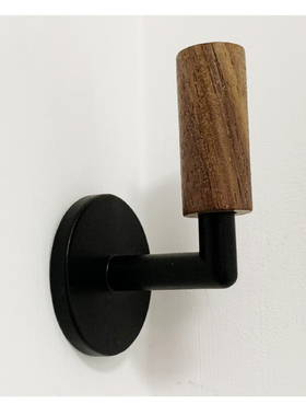 天河花边新款简约现代窗帘墙钩挂钩锌合金檀木一对白黑色复古钩子