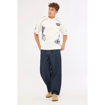 锦鲤图案V领运动球服T恤