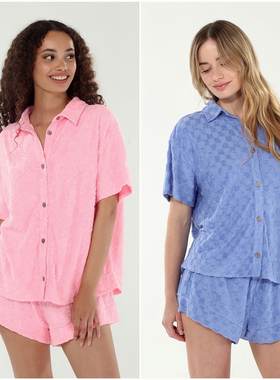 外贸原单Lou*nge With Us 纽波特格纹&日落菠萝  超柔软亲肤 套装