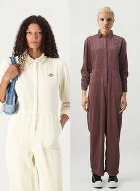 外贸原单Bil*labong灯芯绒长袖工装休闲阔腿直筒连衣裤 C9 2118