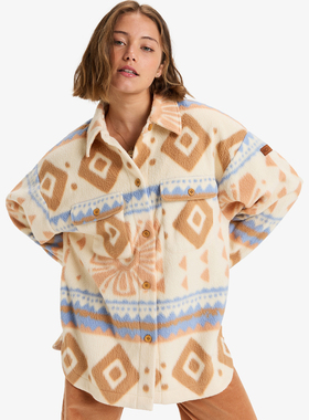 外贸原单Bil*labong山海纹章工装抓绒衬衫式外套摇粒绒羊羔绒1929