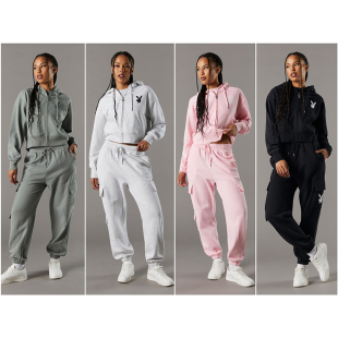 lay 兔子口袋加绒卫裤 休闲裤 慢跑束脚橡筋腰 外贸原单 运动裤