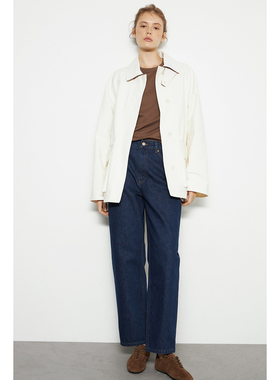 俄罗斯lim出口外贸舒适复古高腰牛仔裤垂感慵懒宽松直筒裤 4016