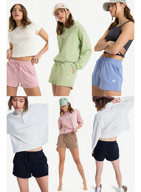 外贸原单Rox*y多巴胺冲浪短裤阔腿裤松紧腰宽松显瘦运动裤 1658